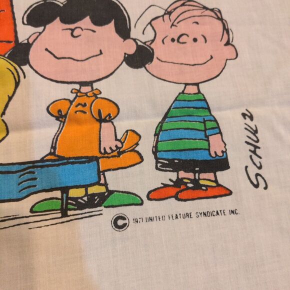 Peanuts United Feature Syndicate Flat Sheet Multi Twin Size 93x65 Muslin Vintage - Picture 4 of 5